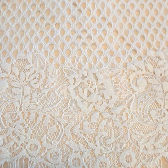 EC LONDON TIMES CREAM EYELET LACE DRESS SZ.4 - Picture 3 of 5